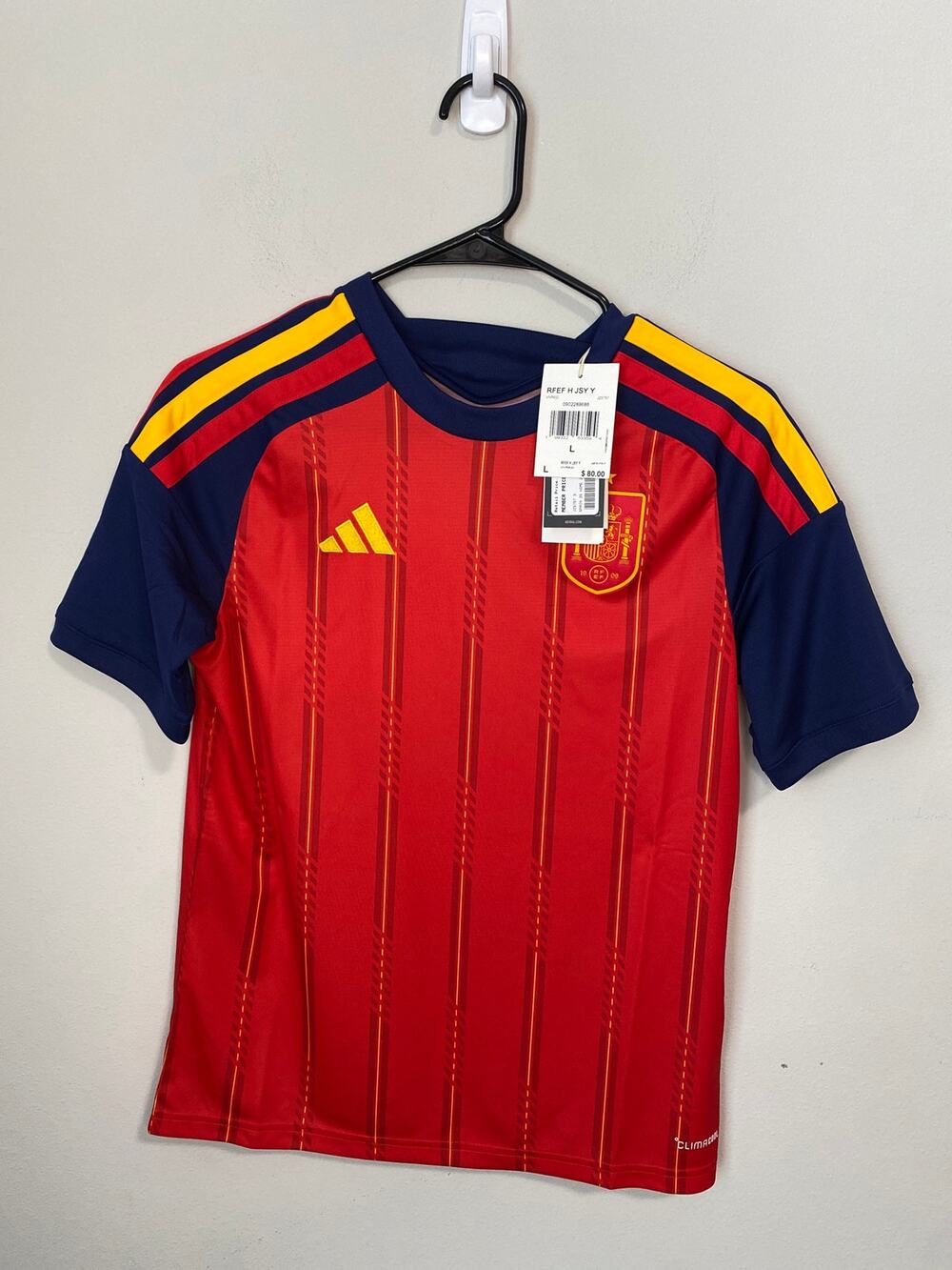 New adidas Spain 2026 Home Youth Soccer Jersey Kids Size Large